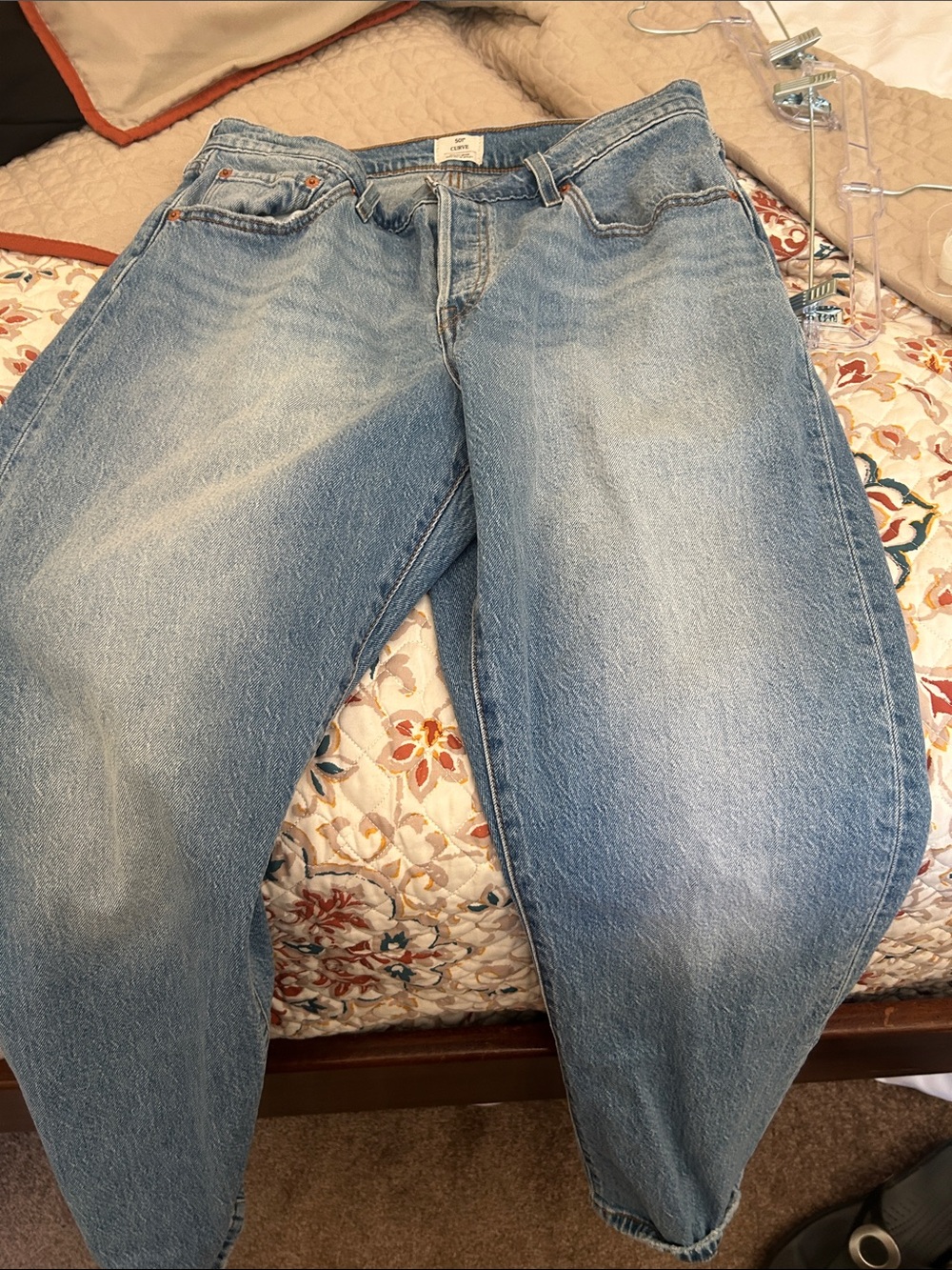 Levi's Light Blue 501 Curve Boyfriend Jeans